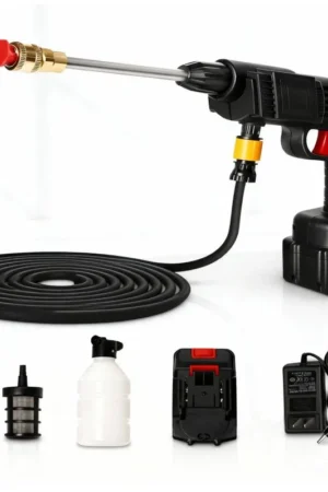 Double Battery Automatic Cordless Car Wash Spray Gun 48VF | Wireless High Pressure Foam Jet Washer | Portable Pressure Washer for Car, Bike & Home