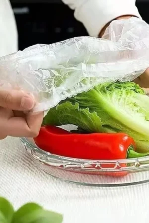 Disposable & Reusable Elastic Food Covers | Transparent Bowl & Plate Covers | Stretchable Dustproof Food Storage Covers | Kitchen Freshness Protector | 100Pcs