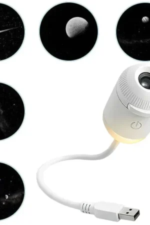 2-in-1 USB Galaxy Star Projector Night Light | 6 Projection Lenses | Adjustable Brightness Starry Sky & Night Lamp